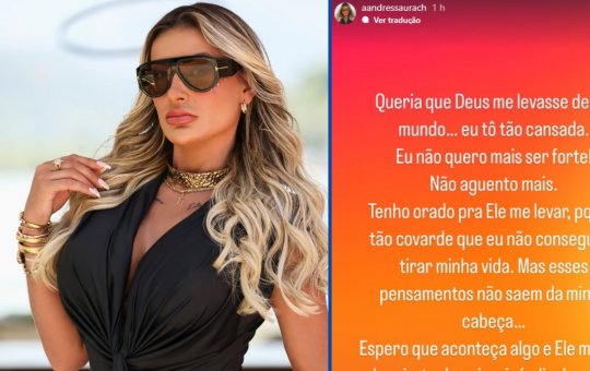 Andressa Urach faz postagem enigmática e ameaça expor ex-sócio