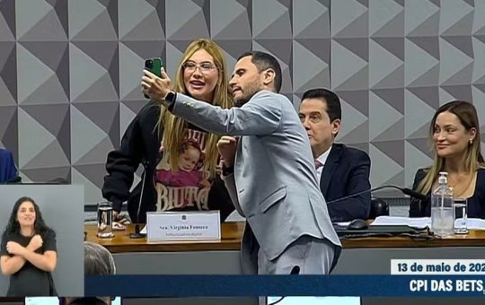 Senador pede 'selfie' com Virginia Fonseca na CPI das Bets