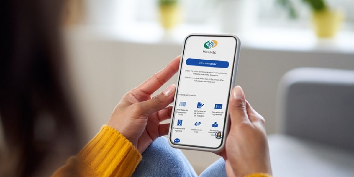 A imagem mostra o aplicativo Meu INSS