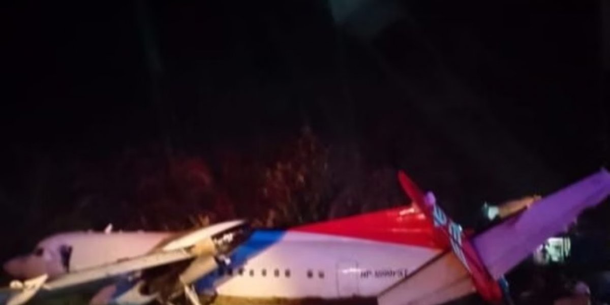 Imagem do avião após o acidente