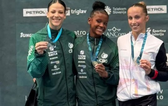 Ginastica brasileira conquista medalhas com direito a dobradinha na Copa do Mundo na Eslovênia