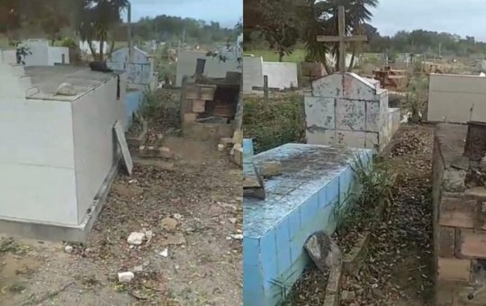Moradores denunciam violação de túmulos para rituais em cemitério