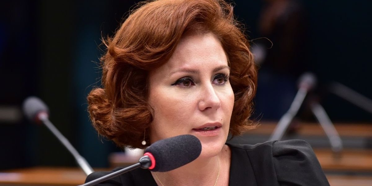 Carla Zambelli durante sessão na Câmara dos Deputados