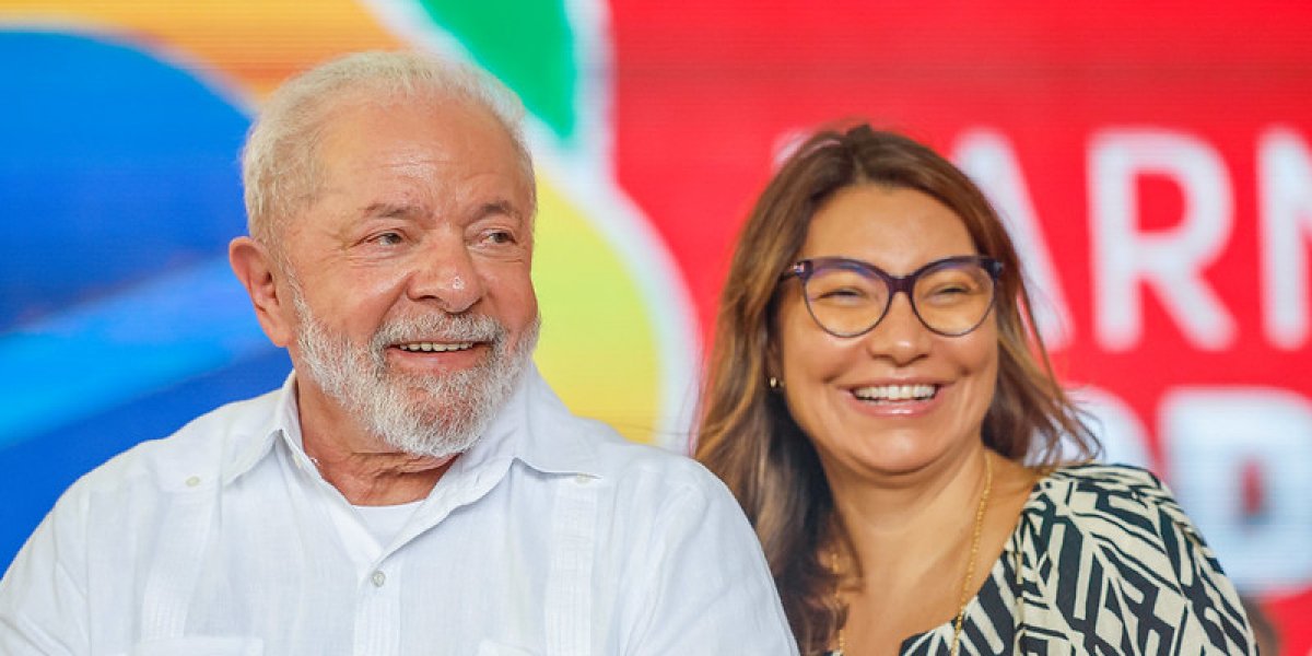 Lula e Janja durante evento do Governo Federal