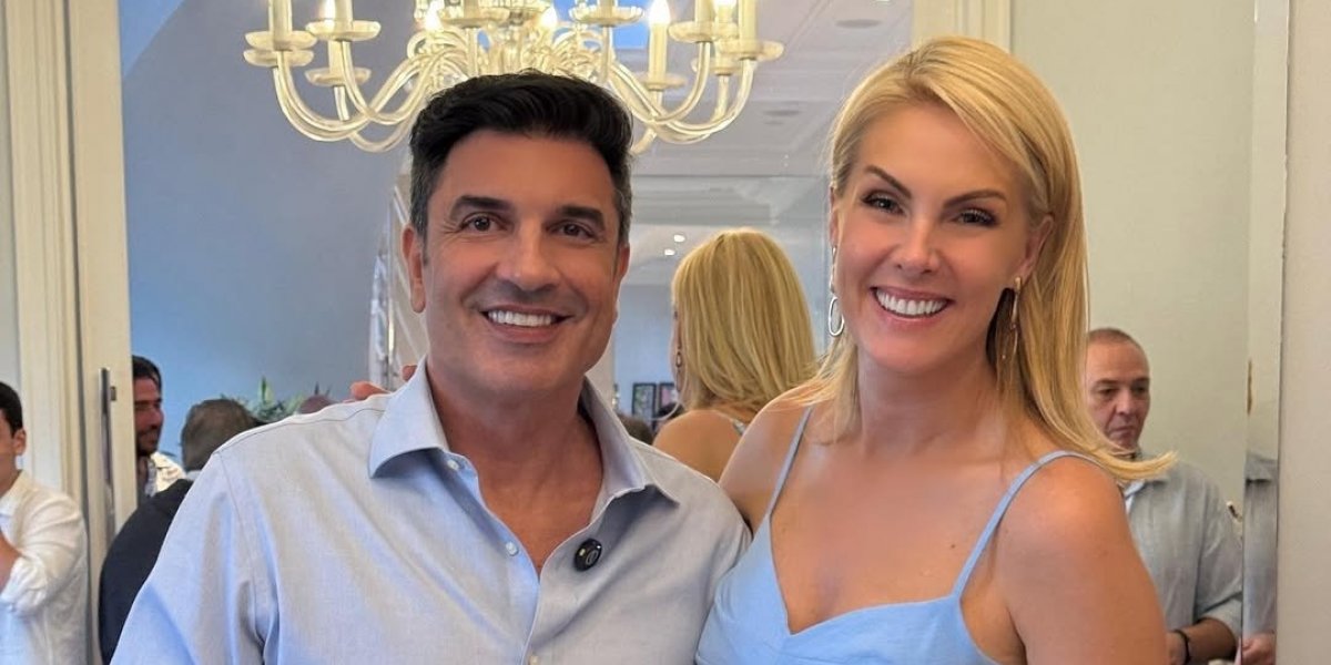 Edu Guedes e Ana Hickmann durante comemoração