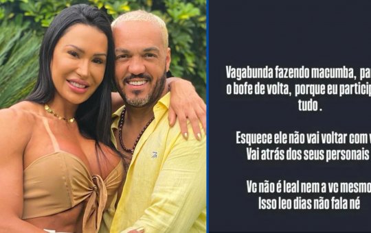 Ex-caseiro acusa Gracyanne Barbosa de recorrer a ‘rituais’ para reatar com Belo