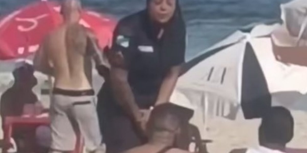 PM fardada briga com o marido em praia do Rio de Janeiro