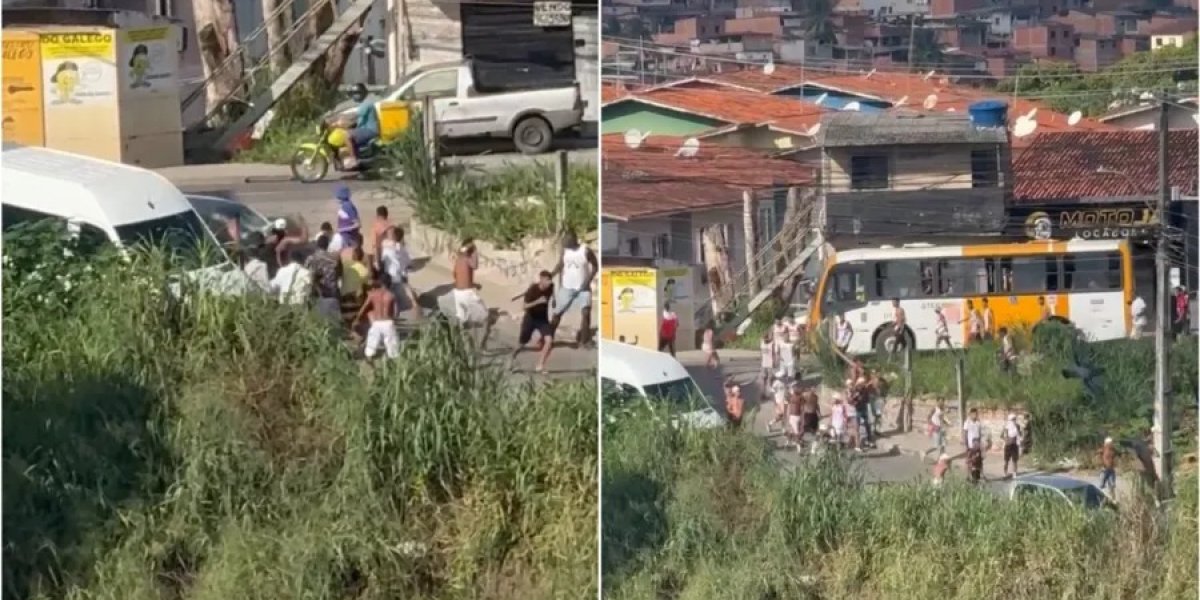 Torcidas de Bahia e Vitória brigam na Mata Escura e carro atropela grupo