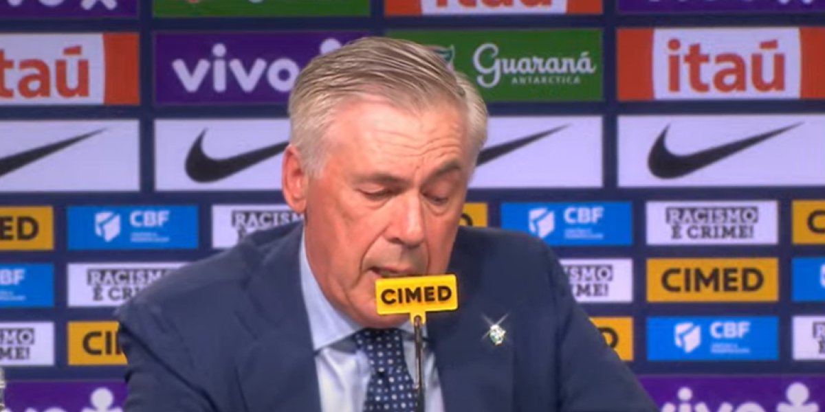 Carlo Ancelotti na coletiva de apresentação