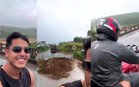 Kevi Jonny fura bloqueio em ponte interditada e posta infração nas redes sociais
