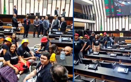 Servidores do judiciário ocupam plenário da Alba e impedem início da sessão