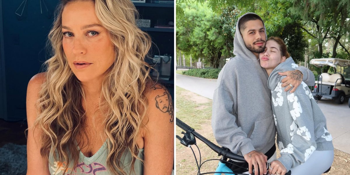 Luana Piovani e Zé Felipe abraçado com Virginia