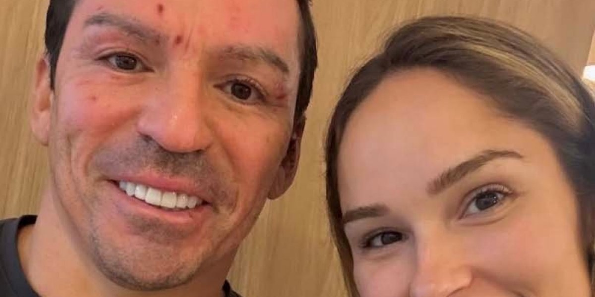 Lúcio e sua esposa, comemorando sua evolução clínica