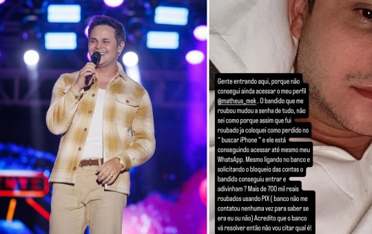 Matheus em postagem nas redes sociais falando sobre o que aconteceu