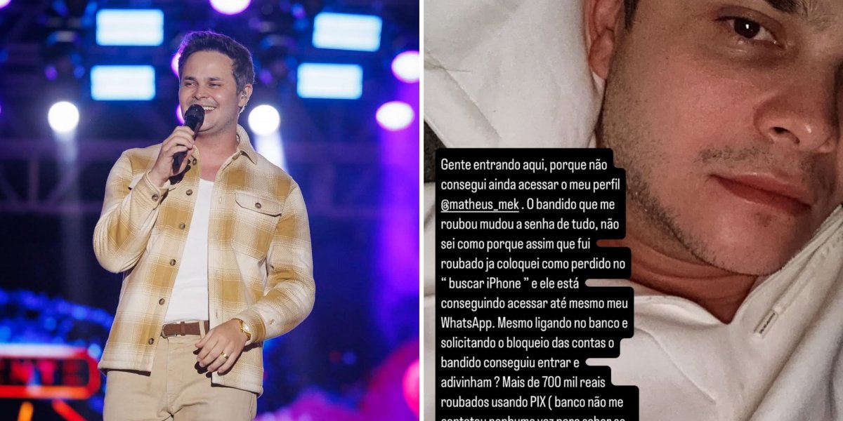 Matheus em postagem nas redes sociais falando sobre o que aconteceu