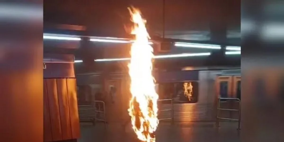 Homem ateia fogo contra o próprio corpo no metrô de São Paulo