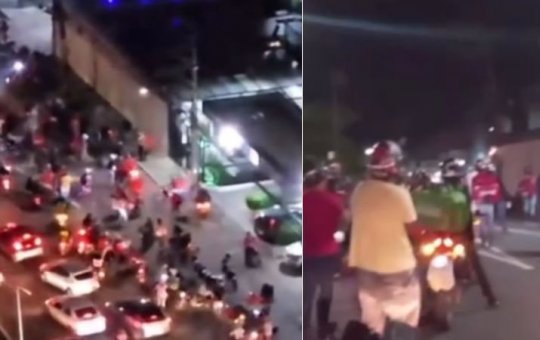Trabalhador do iFood é agredido por cliente e motoboys fazem buzinaço em frente à casa