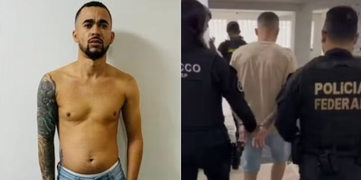 Wanderson dos Santos (esquerda) e o momento de sua prisão