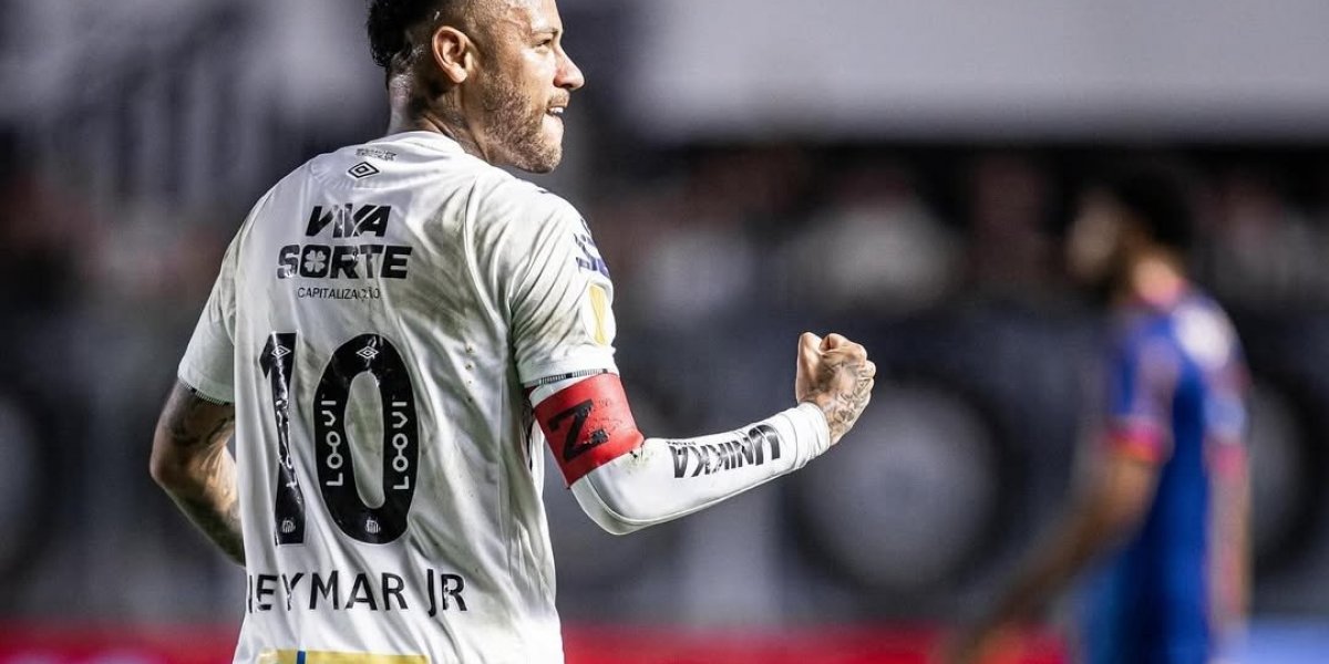 Neymar Jr. comemorando um gol