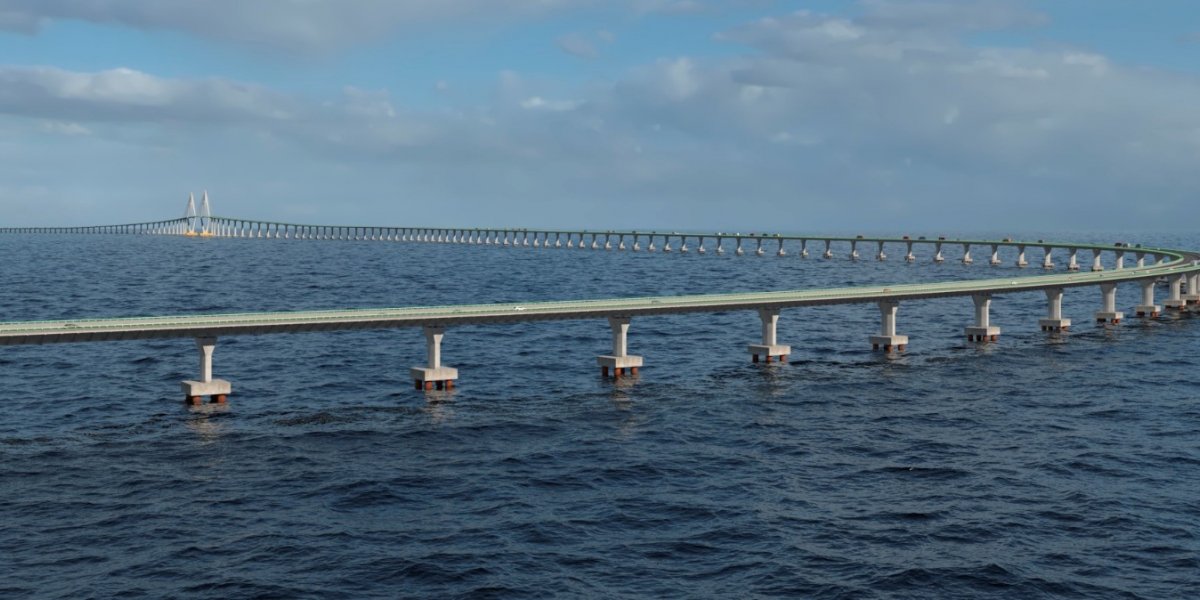 Imagem divulgada do projeto da Ponte Salvador-Itaparica