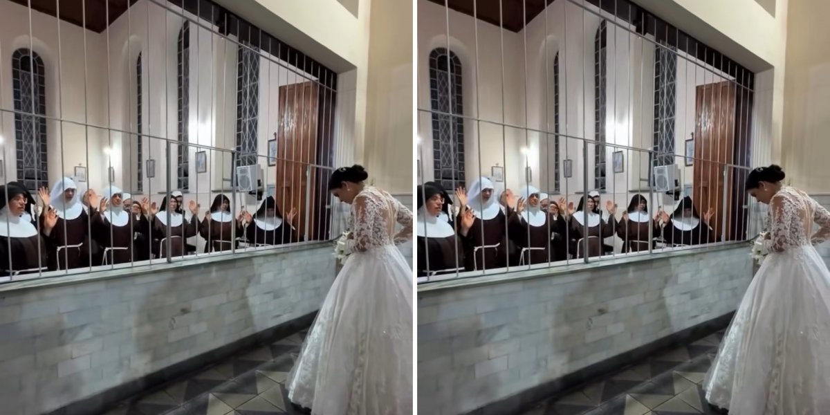 Noiva emociona ao aparecer com freiras, mas esclarece: ‘minha vocação sempre foi o matrimônio’