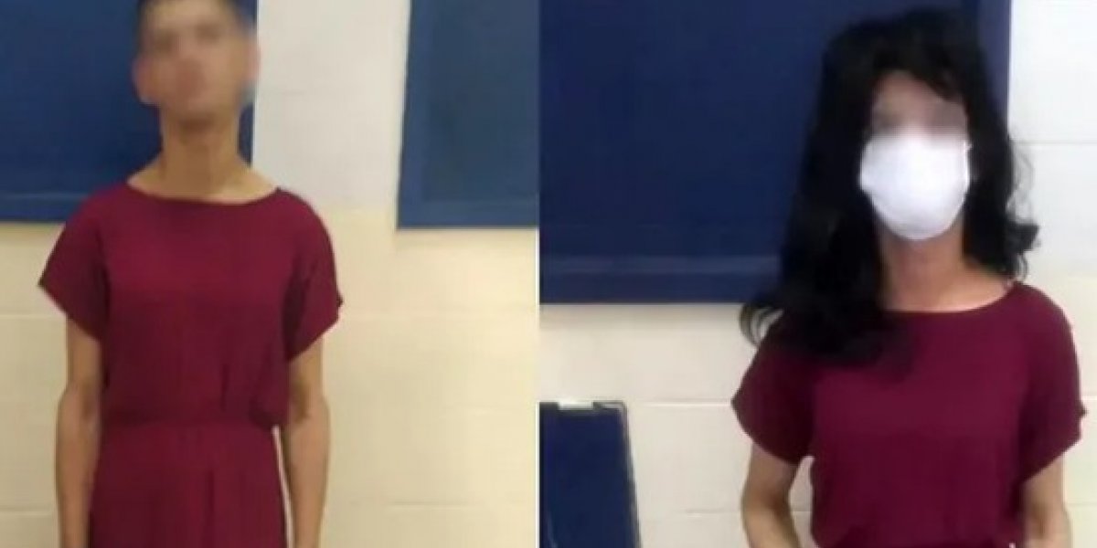 Suspeito disfarçado de mulher