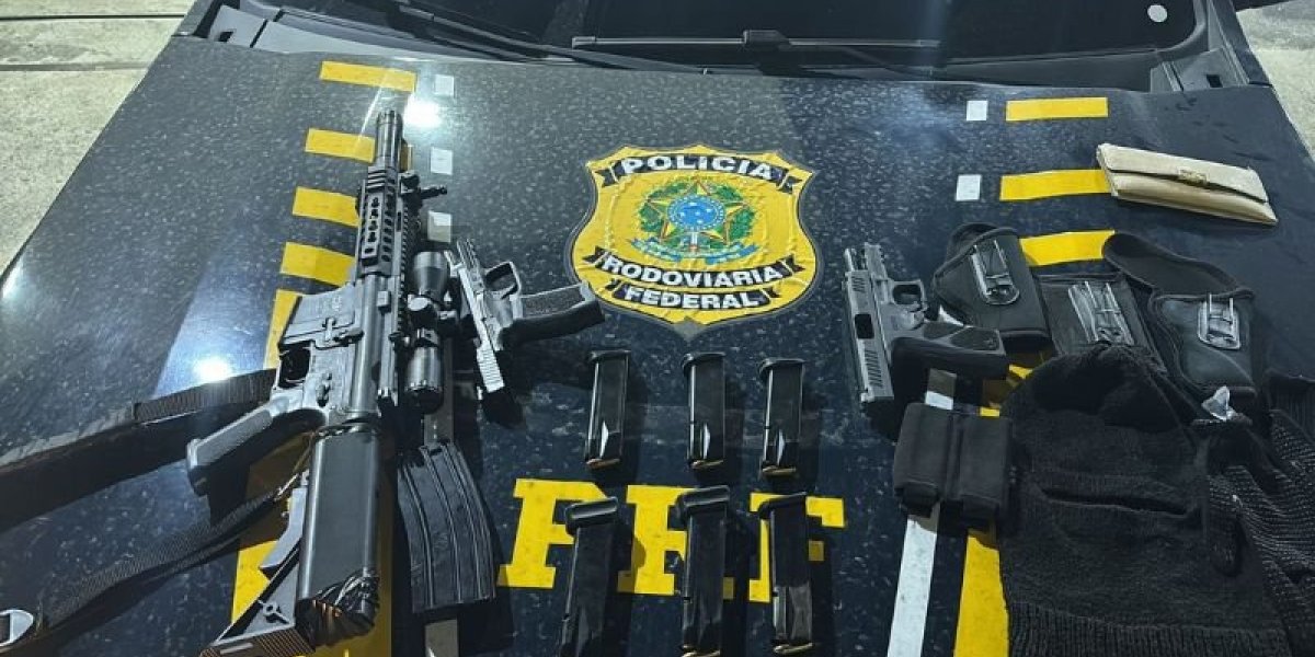 Armas apreendidas pela PRF
