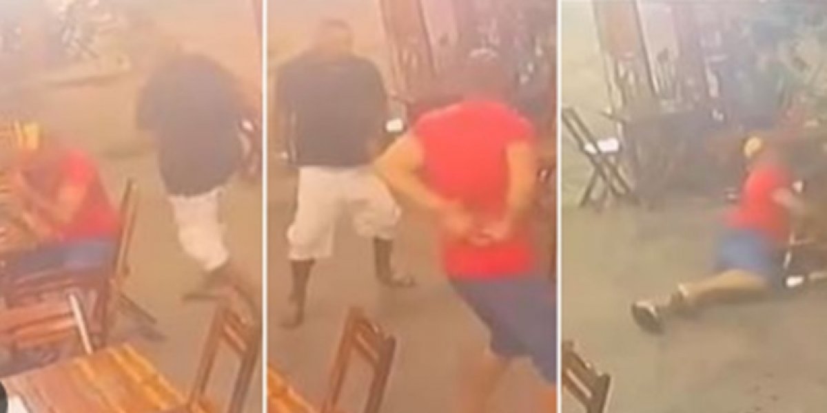 Câmeras de segurança registram o momento do crime