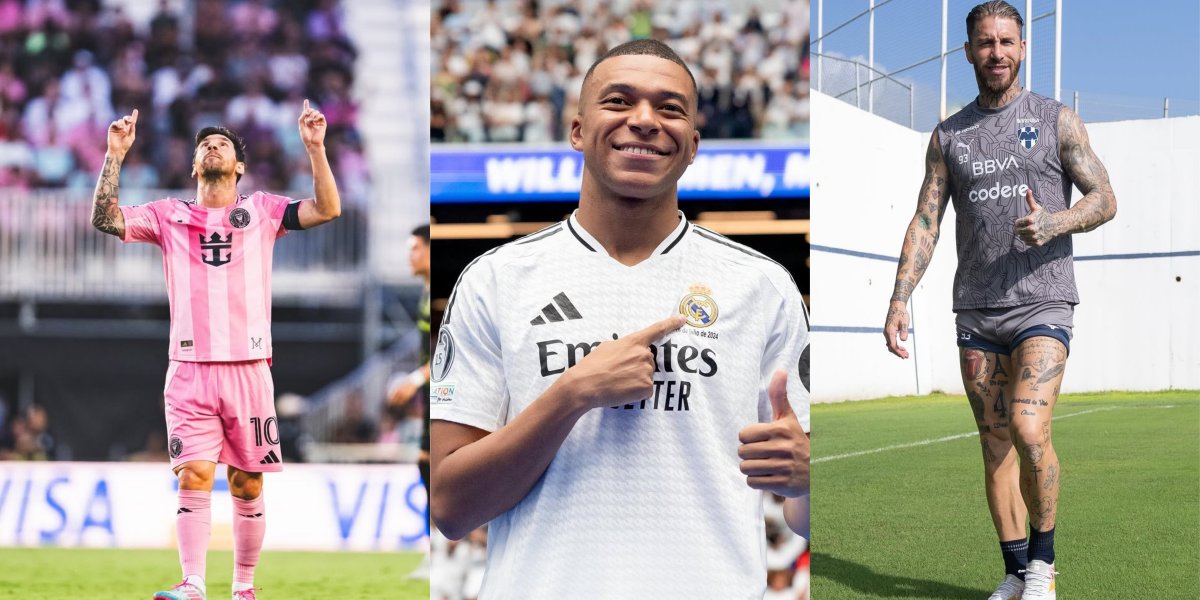 Messi (Inter Miami), Mbappé (Real Madrid) e Sergio Ramos (Monterrey)