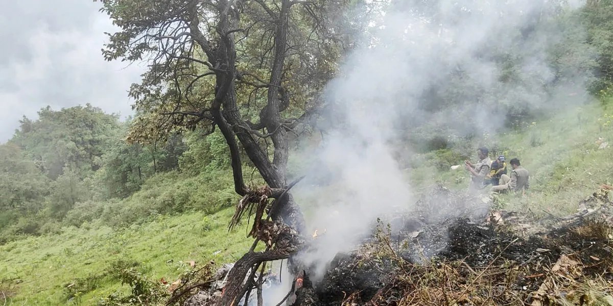Destroço da região da queda