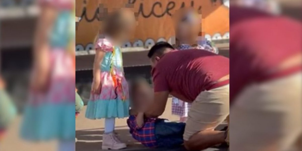 Homem agride criança de quatro anos em apresentação de festa junina