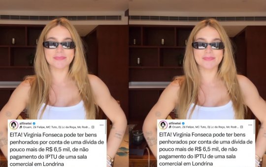 Virginia se pronuncia sobre dívida de IPTU de R$ 6,5 mil e “culpa” a mãe: 'Rir para não chorar'