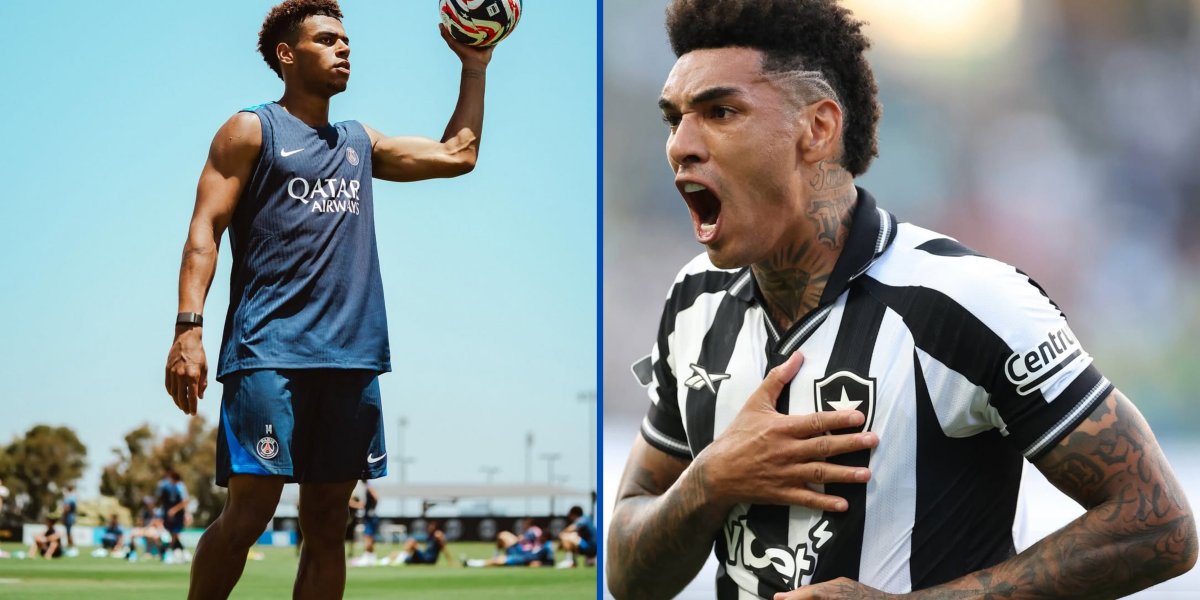 Desiré Doué do PSG e Igor Jesus do Botafogo