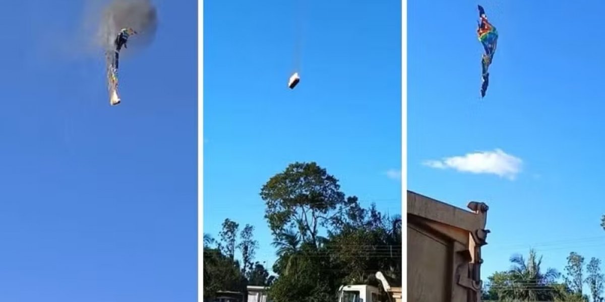 Balão durante queda em Santa Catarina