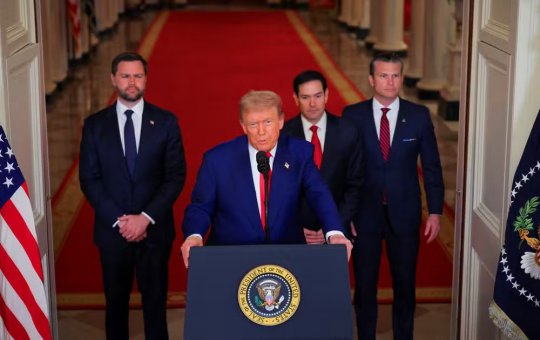 Donald Trump em pronunciamento na Casa Branca