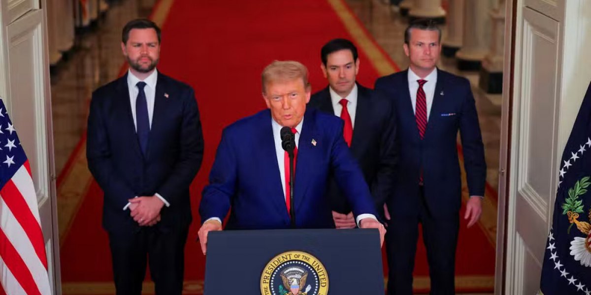 Donald Trump em pronunciamento na Casa Branca