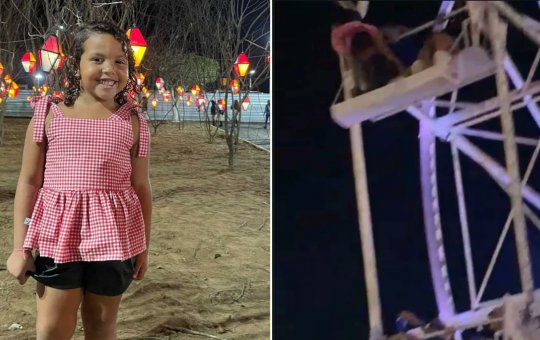Criança cai de roda-gigante durante festa junina em Ipirá; estado de saúde é estável