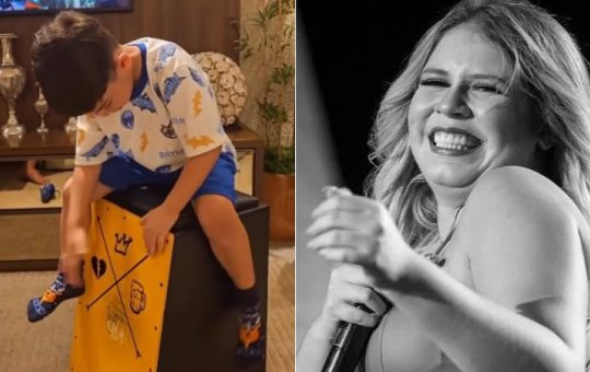 Filho de Marília Mendonça toca canção da mãe e emociona fãs nas redes