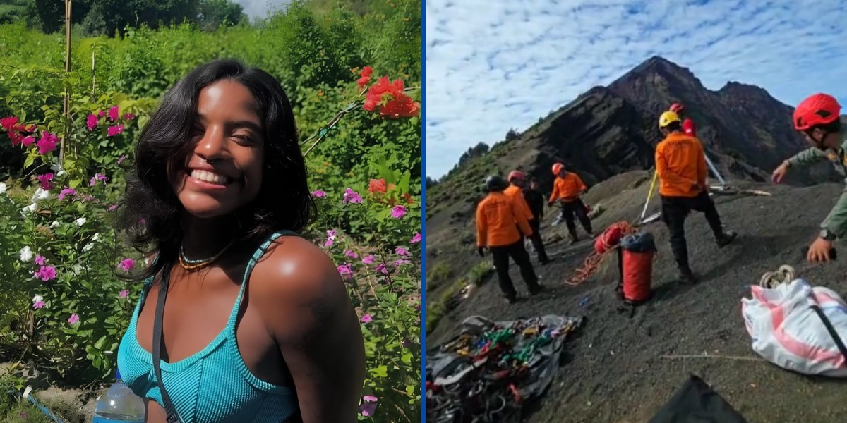 Juliana Marins, a brasileira que está presa no vulcão, e a equipe de resgate