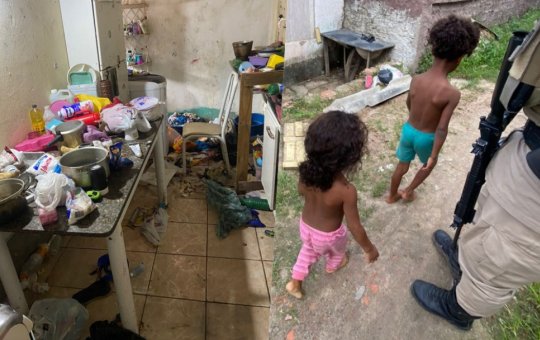 Polícia resgata quatro crianças em situação de abandono em Camaçari
