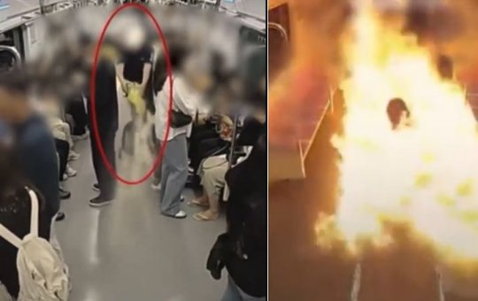 Na Coreia do Sul, homem bota fogo em vagão lotado no metrô