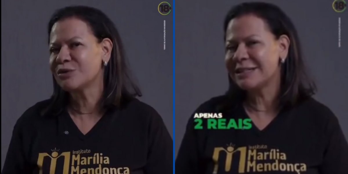 Dona Ruth anunciando a rifa dos pertences de sua filha;