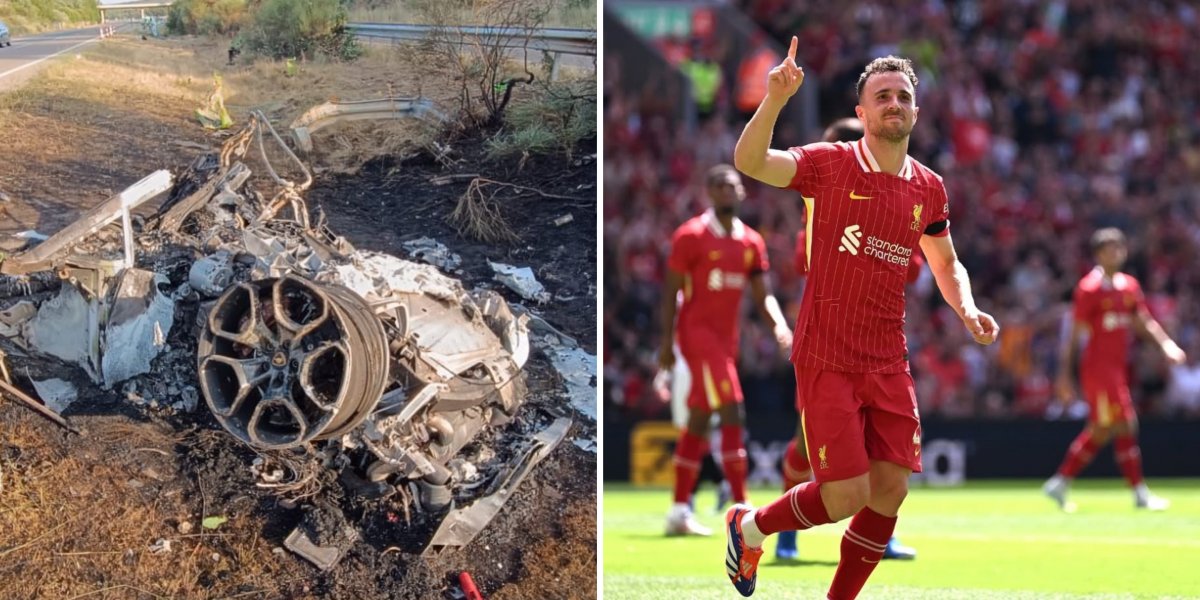 Lamborghini despedaçada e Diogo Jota