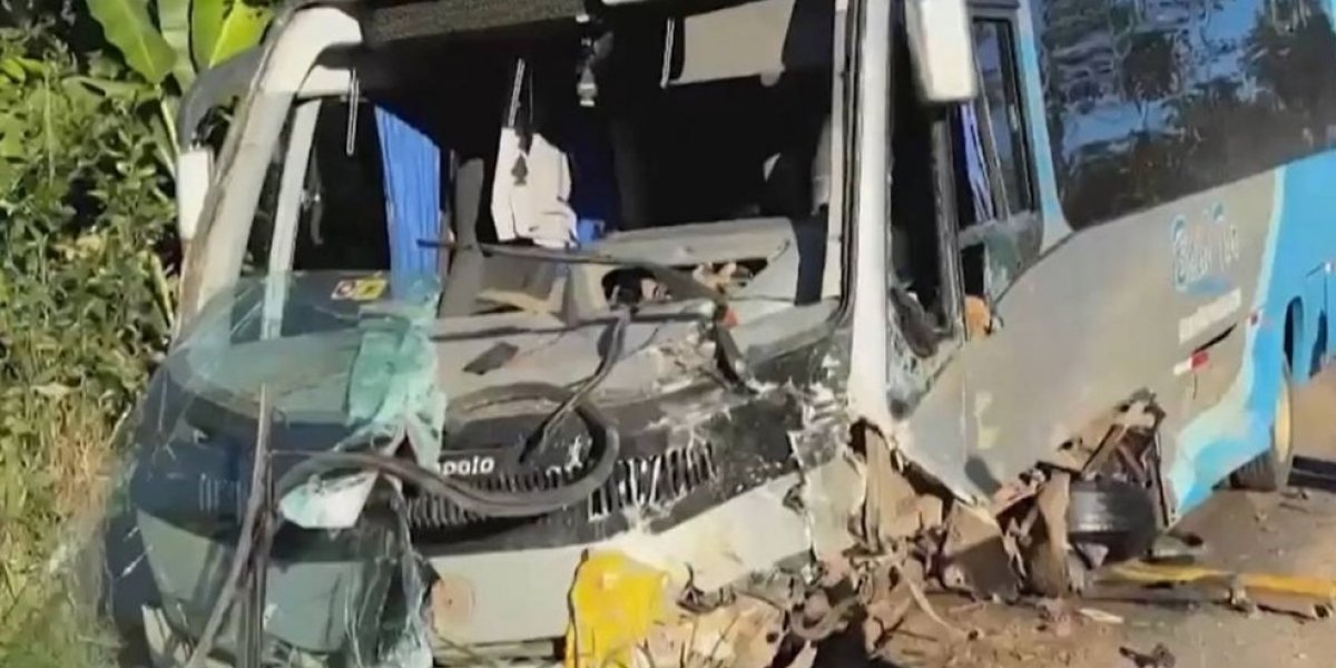 Destroços do acidente