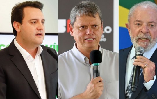 Segundo ranking digital, Ratinho Jr., Tarcísio e Lula são os favoritos para a presidência em 2026