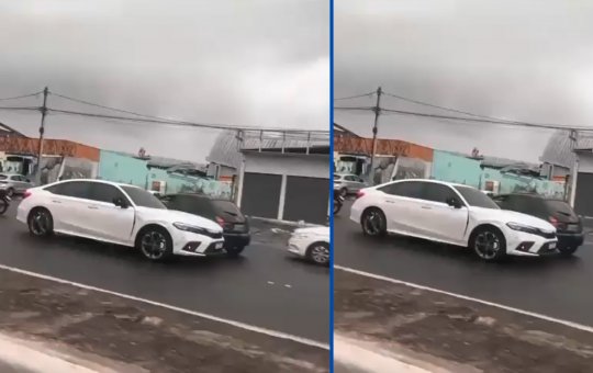 Carro entra na contramão na Estrada do Coco, em Lauro de Freitas, e preocupa motoristas
