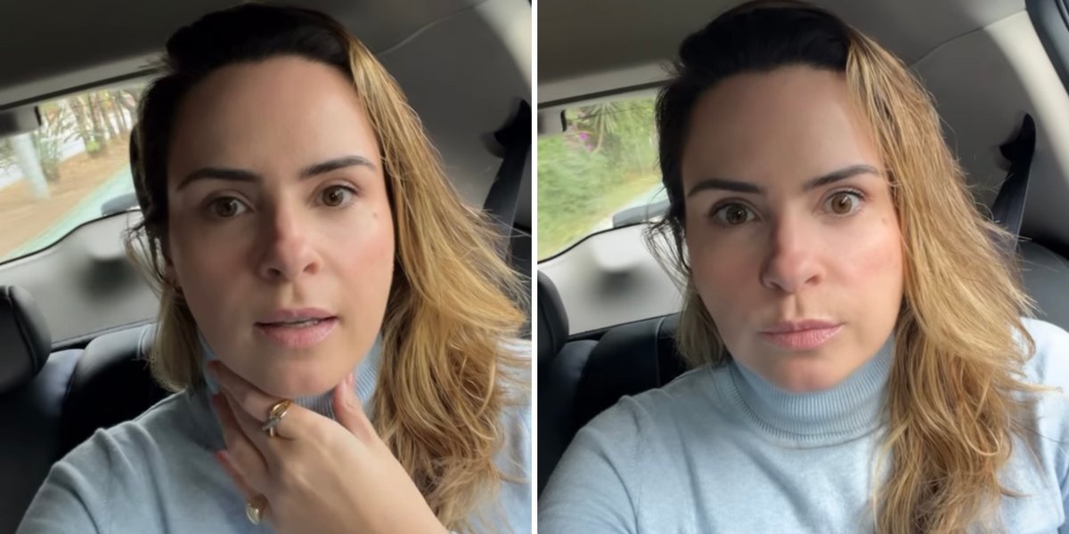 Ana Paula no momento que se pronuncia sobre o caso