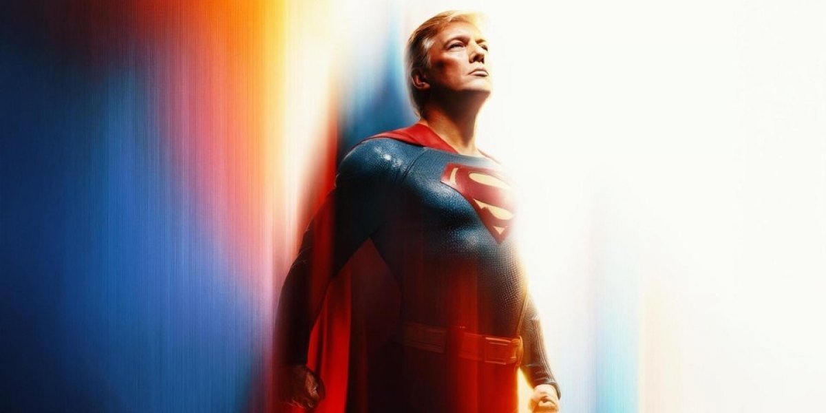 Montagem de Trump como Superman