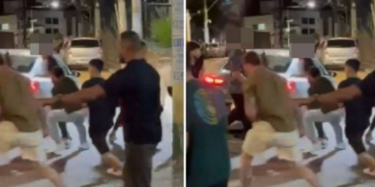 Briga generalizada entre jovens termina em troca de socos em bairro nobre de Salvador