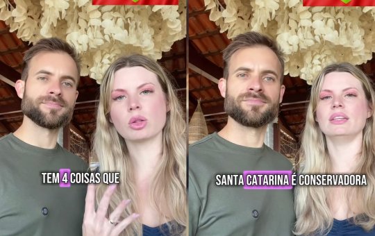 Casal viraliza ao gravar vídeo polêmico explicando por que Santa Catarina virou 'sonho de consumo' dos brasileiros